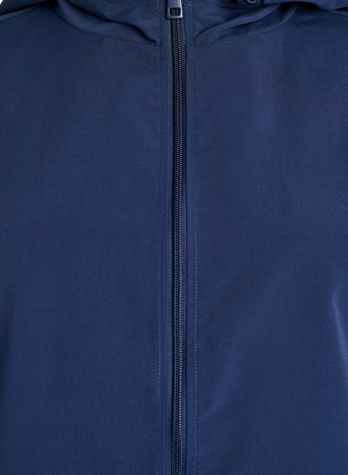 Kevyt takki hupulla ja vetoketjulla, Sininen, Packshot image number 2