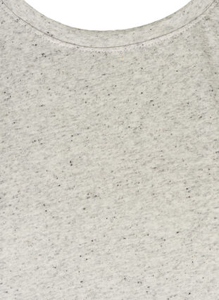 Meleerattu puuvillainen t-paita, Light Grey Melange, Packshot image number 2