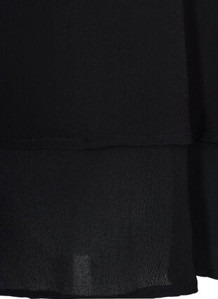 Viskoosipusero 2/4-hihoilla ja laskostuksella, Black, Packshot image number 3