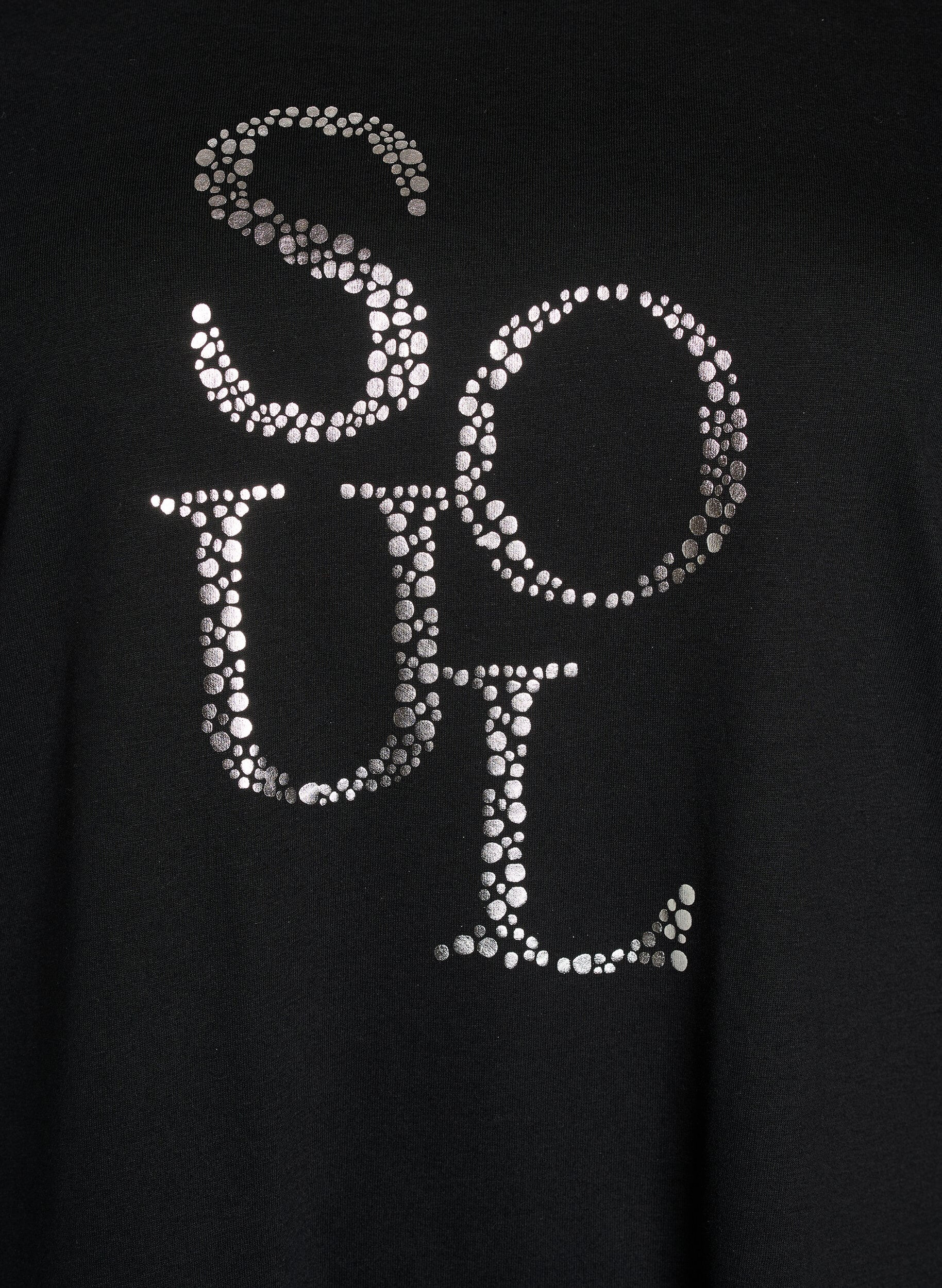 Zizzi FLASH - T-paita printill&auml;, Musta, Packshot image number 2