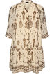 Mekko koristepainatuksella ja r&ouml;yhel&ouml;kauluksella, Beige, Packshot image number 0