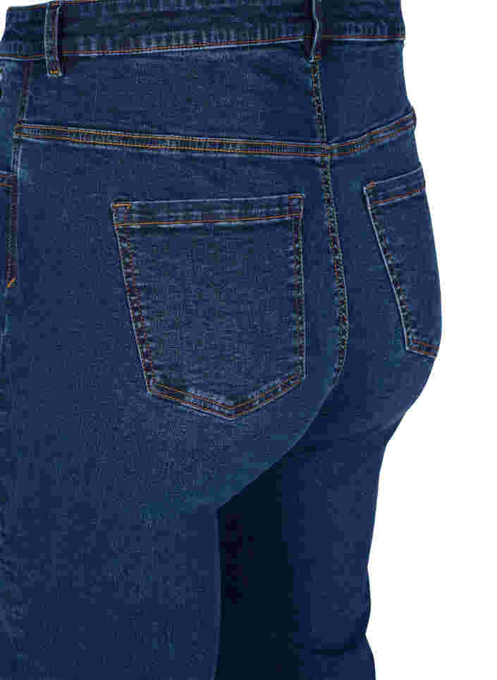 Regular fit Megan-farkut erittäin korkealla vyötäröllä, Blue denim, Packshot image number 3