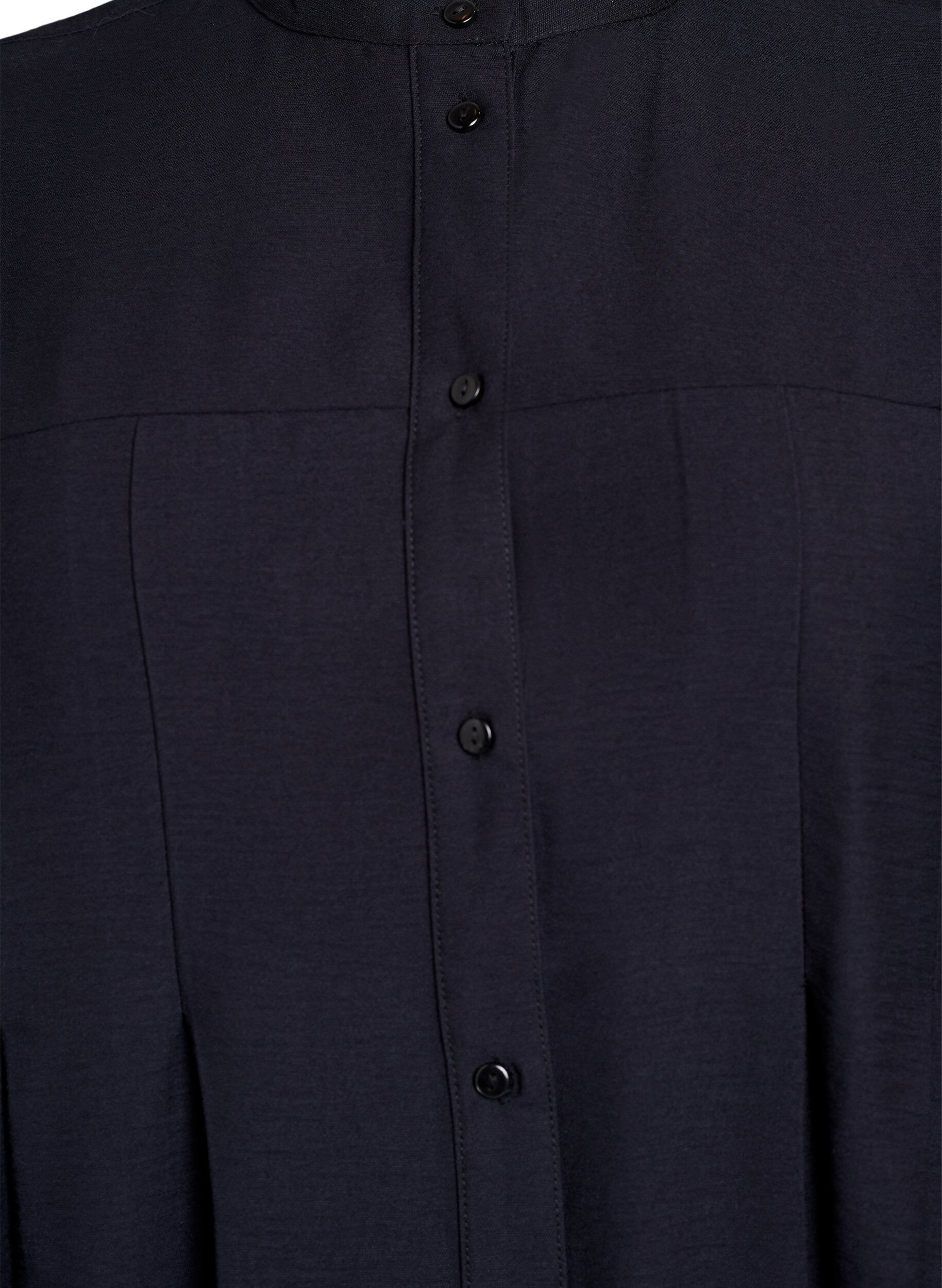 Zizzi Viskoosipaita A-linjaisella leikkauksella, Musta, Packshot image number 2