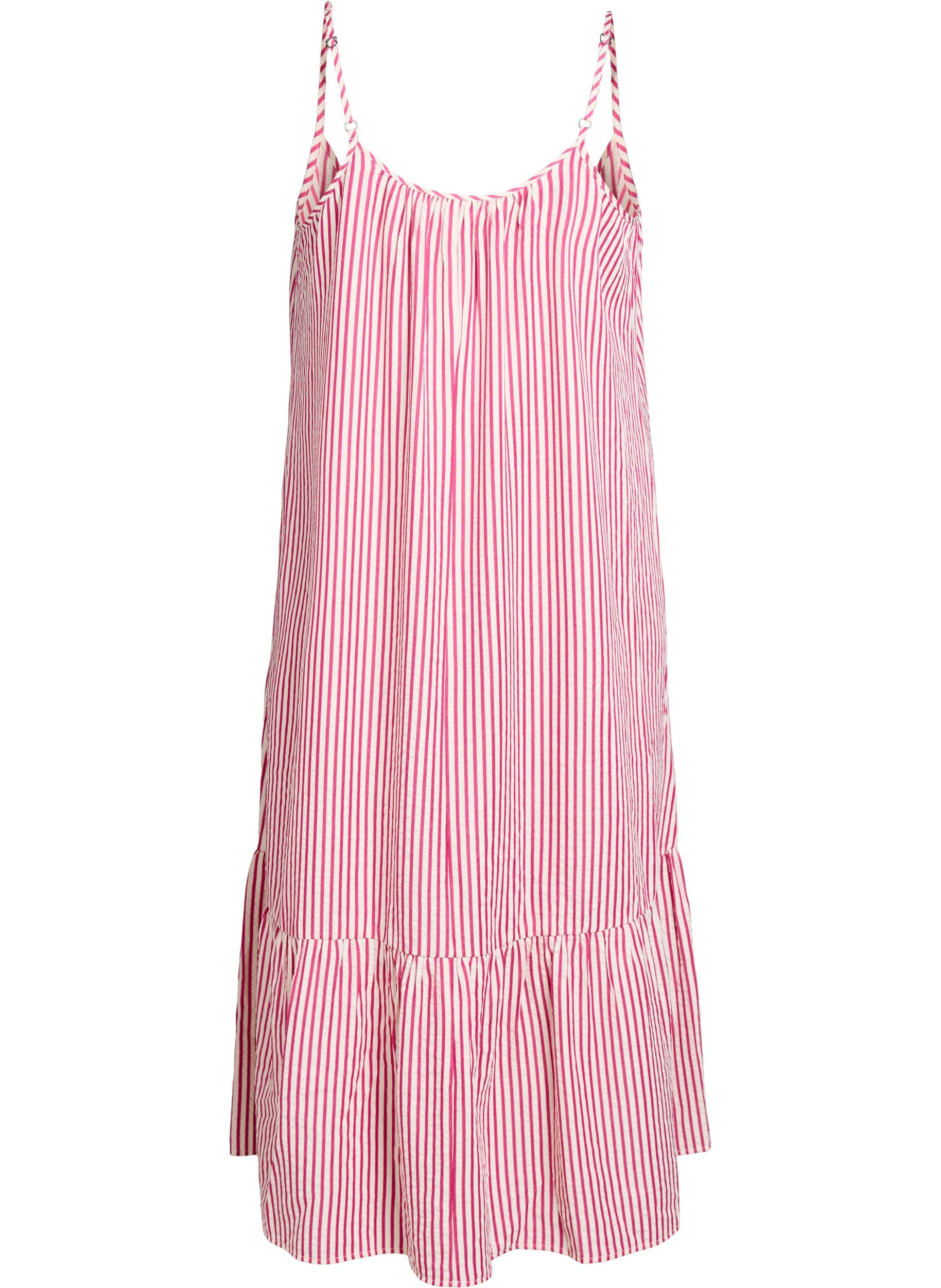 ZizziRaidallinen ja A-linjainen kes&auml;mekko, Vaaleanpunainen, Packshot image number 1