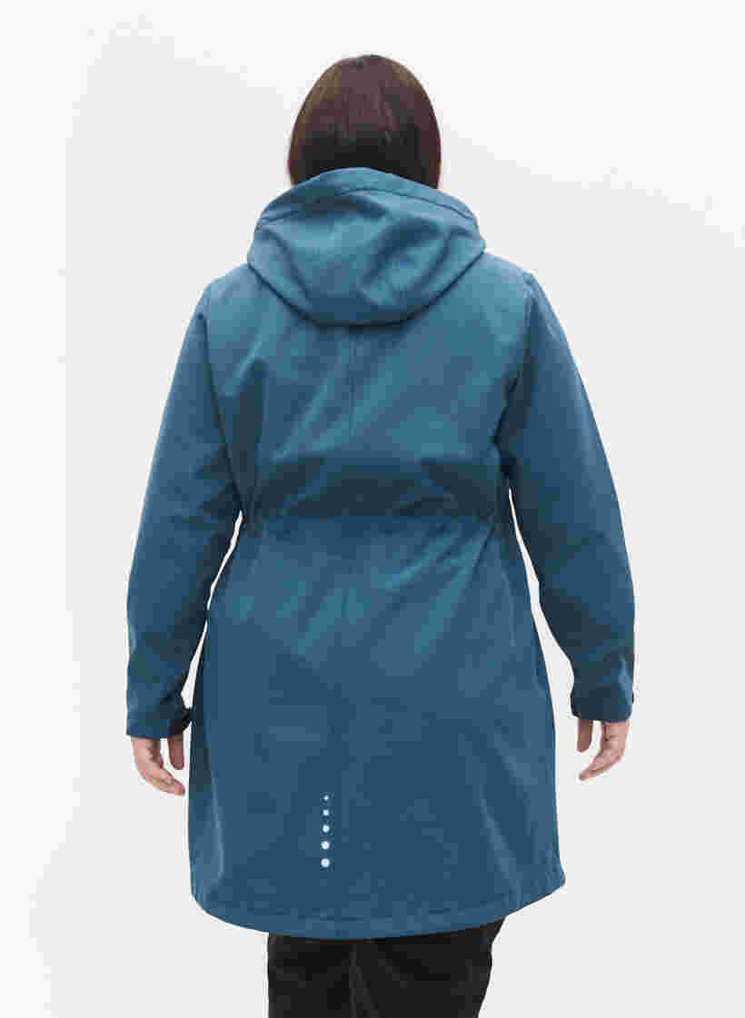 Pitkä hupullinen softshell-takki, Stargazer Solid, Model image number 1