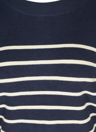 Raidallinen neulepusero pallohihoilla, Navy Blazer W/Stripe, Packshot image number 2