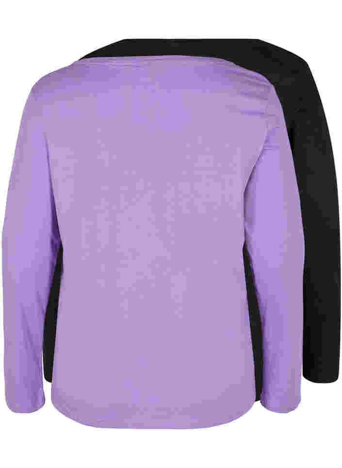 2 kpl puuvillapuseroita, Paisley Purple/Black, Packshot image number 1