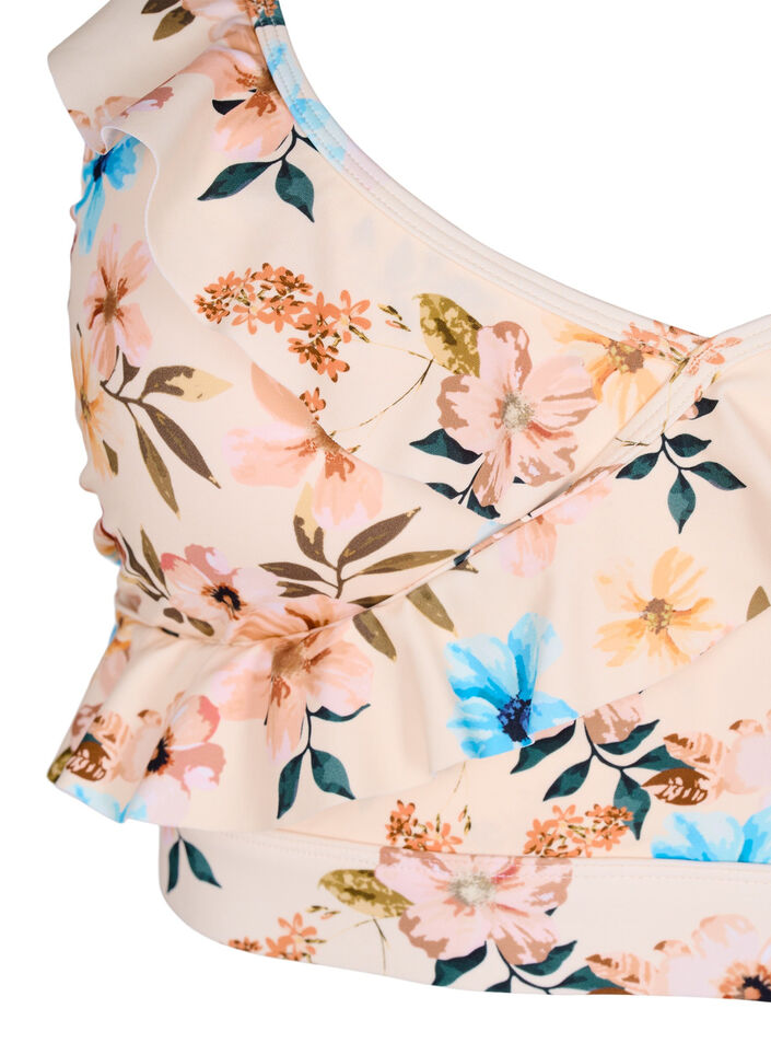  Kukallinen bikinien yl&auml;osa r&ouml;yhel&ouml;yksityiskohdilla, Beige, Packshot image number 2