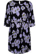 Pliseerattu mekko nauhalla, Black w. Floral, Packshot image number 0