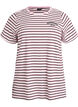 Puuvillainen raidallinen t-paita, Vaaleanpunainen, Packshot image number 0