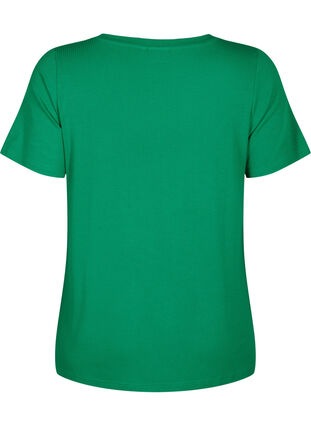 Ribatusta viskoosista valmistettu T-paita, jossa on v-pääntie, Jolly Green, Packshot image number 1