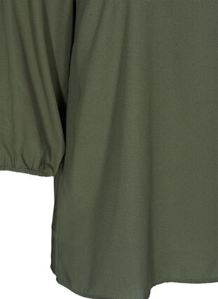 Yksivärinen pusero pitsillä ja 3/4-hihoilla , Thyme, Packshot image number 3