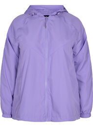 Lyhyt takki hupulla ja säädettävällä helmalla , Paisley Purple