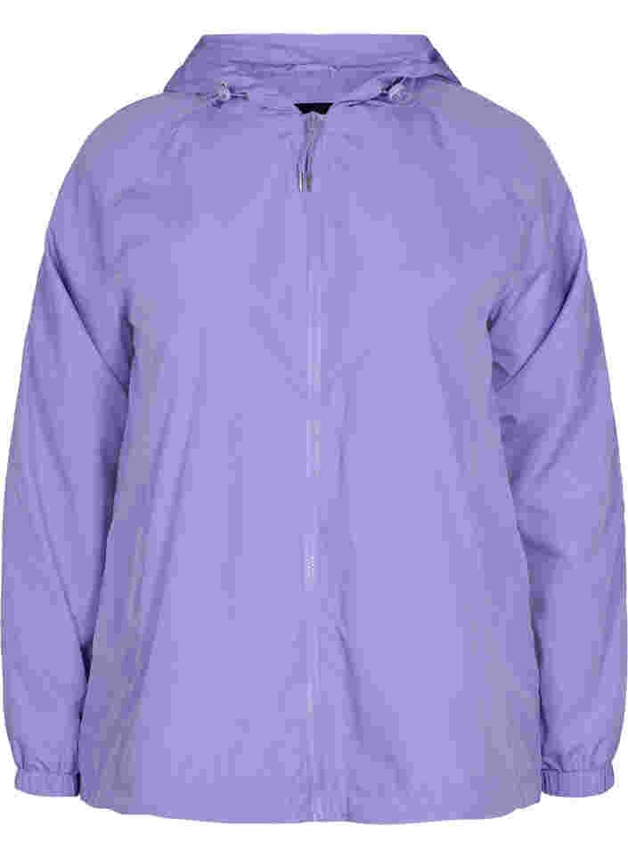 Lyhyt takki hupulla ja säädettävällä helmalla , Paisley Purple, Packshot image number 0