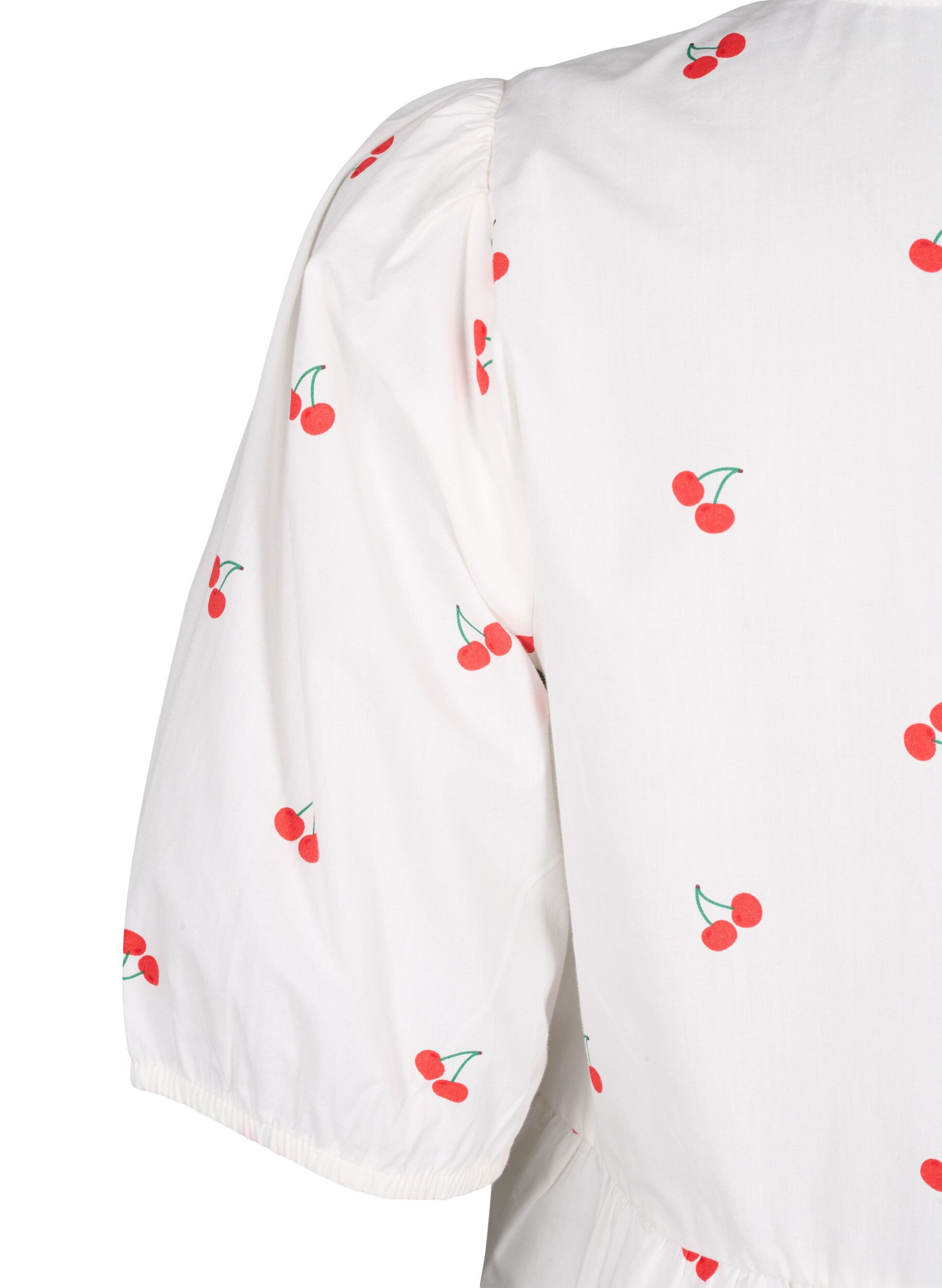 Zizzi Mekko, jossa on kirsikkakuviointi ja A-malli, B. White/Cherry, Packshot image number 3