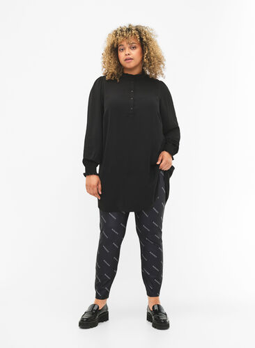 Teksti-tulosteiset leggingsit, Black Radiance, Model image number 0