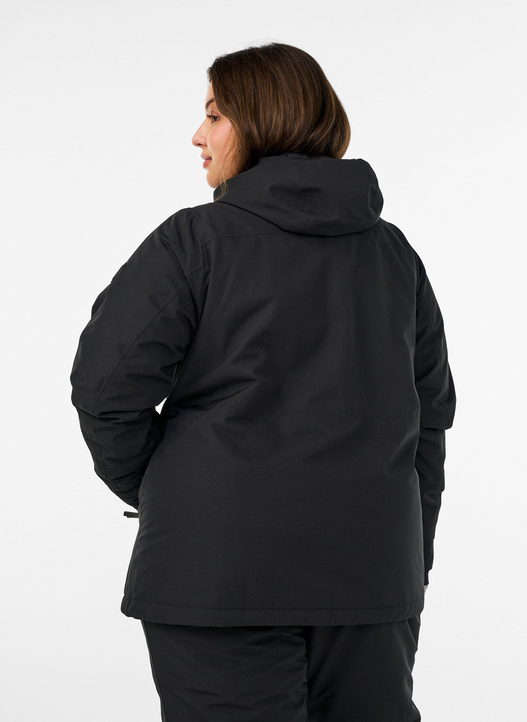ZizziLaskettelutakki hupulla ja vetoketjullisilla taskuilla, Musta, Model image number 2