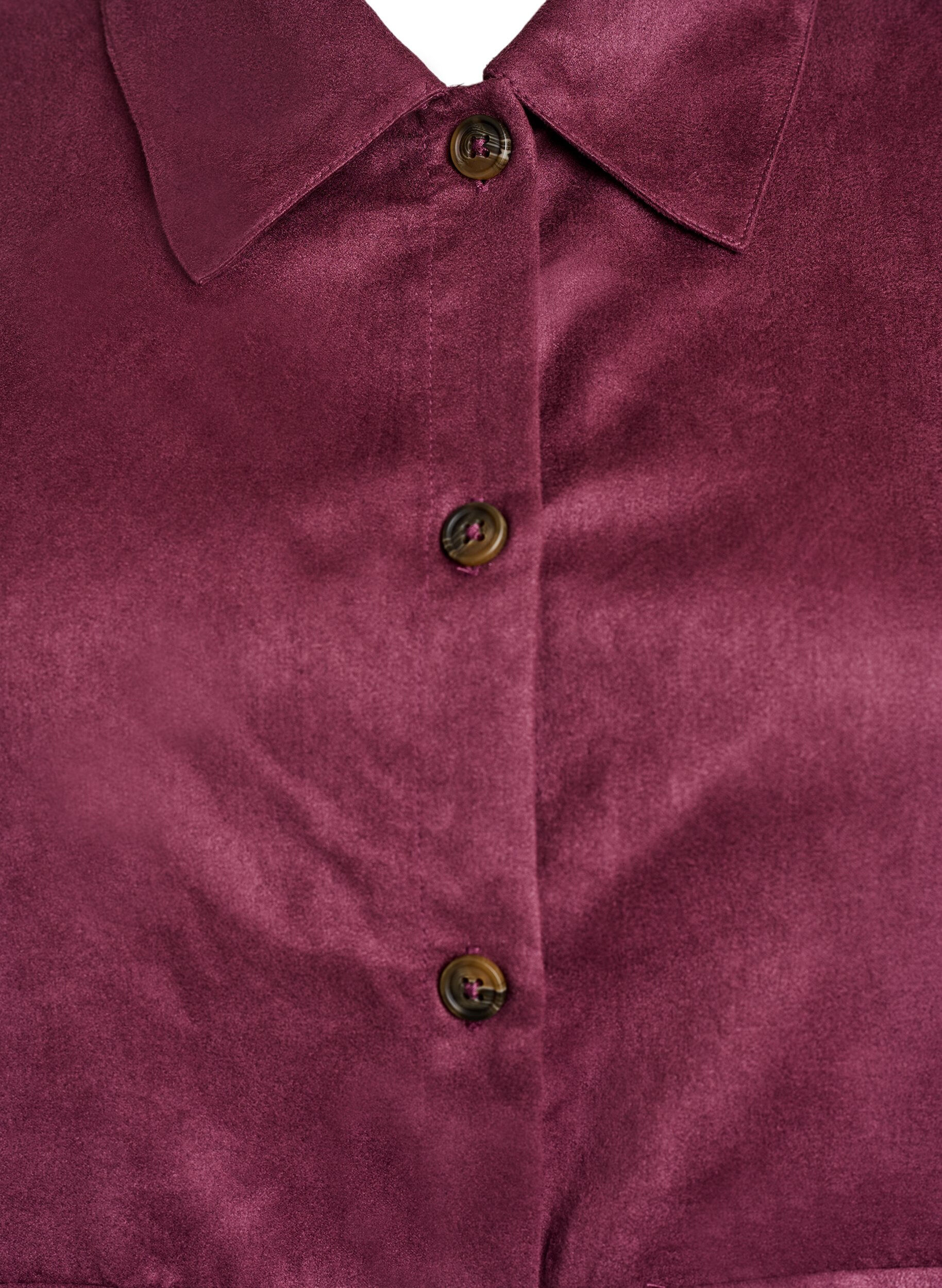 Zizzi Lyhyt tekonahkatakki taskuilla, Punainen, Packshot image number 2