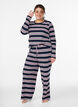 Raidalliset pyjamahousut leveill&auml; lahkeilla, Sininen, Model image number 1