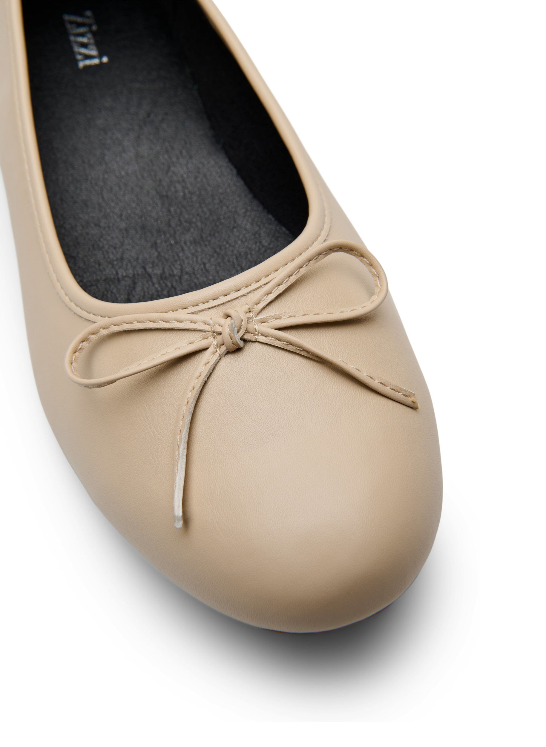 Zizzi Leve&auml;lestiset - Ballerinat rusetilla, Beige, Packshot image number 3