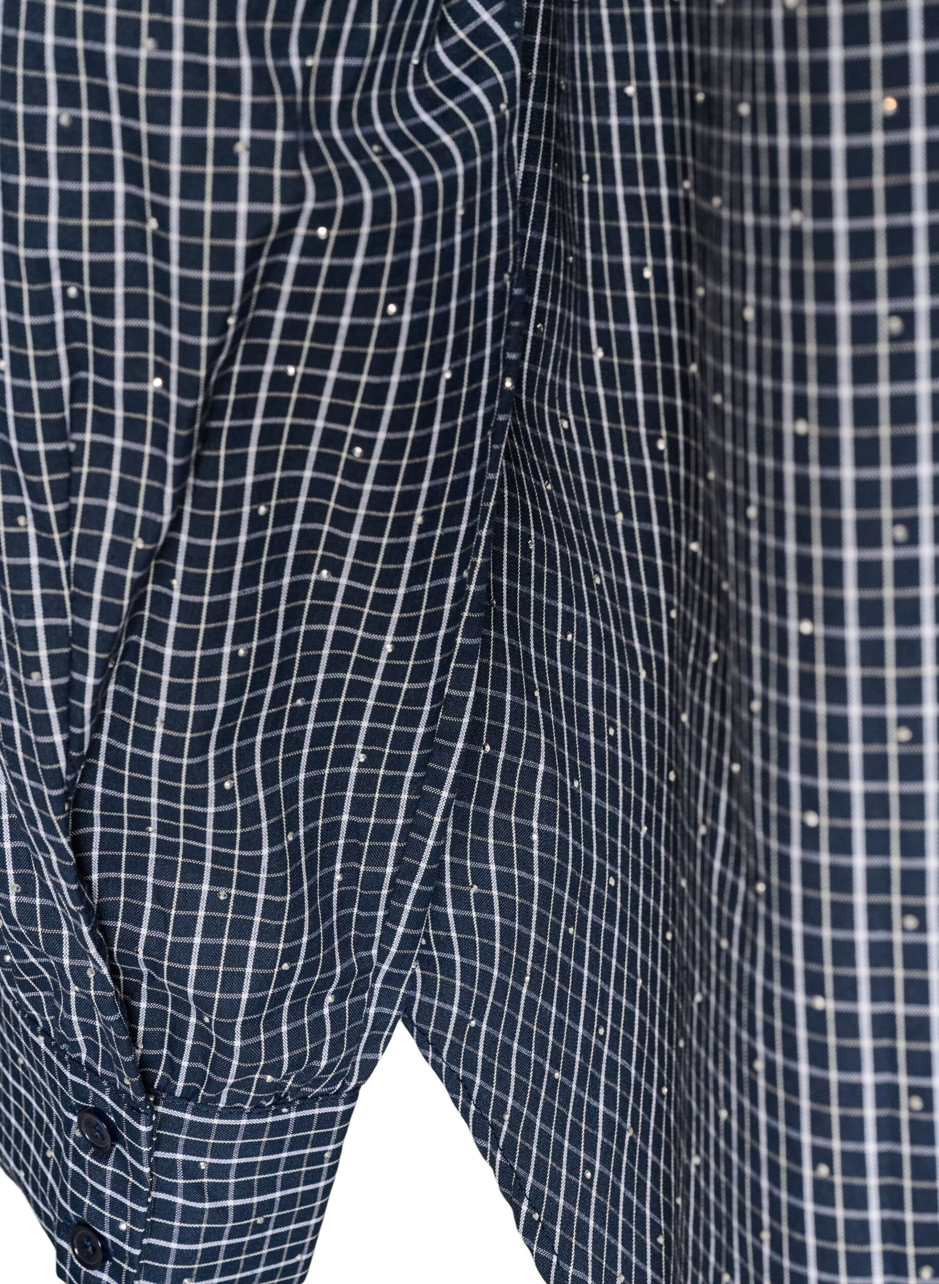 ZizziRuudullinen paita strasseilla, Sininen, Packshot image number 3