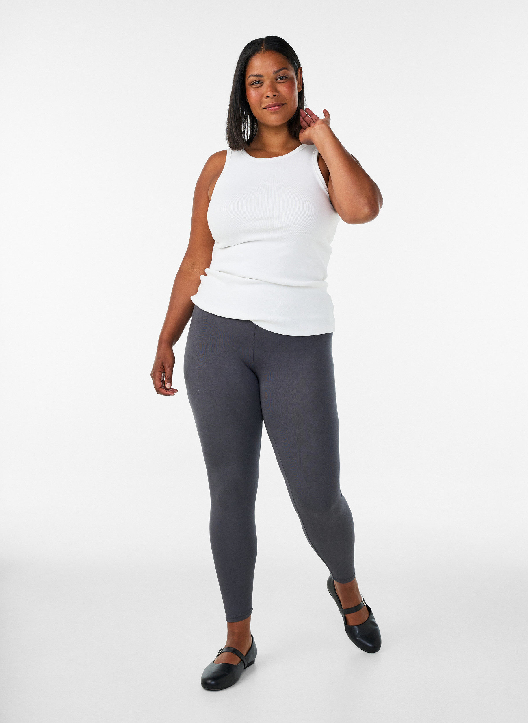 ZizziPerusleggingssit viskoosista, Harmaa, Model image number 1