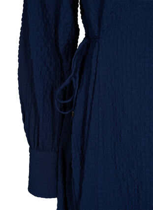 Pitkähihainen mekko v-pääntiellä ja nyörillä, Navy Blazer, Packshot image number 2
