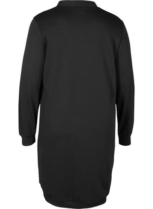 Yksivärinen mekko collegekankaasta, Black, Packshot image number 1