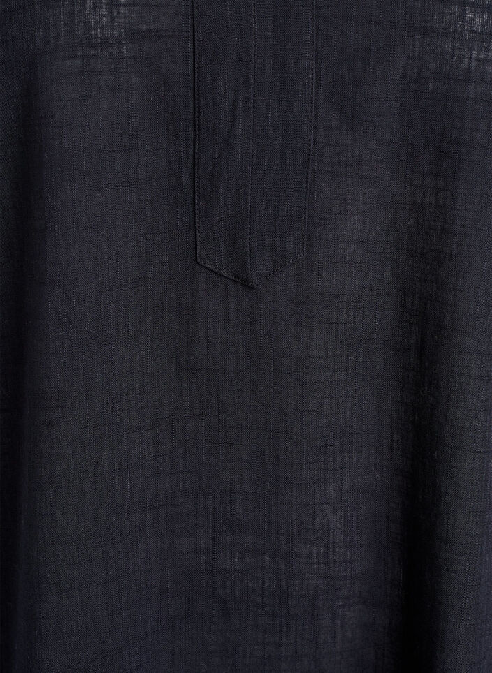 Puuvillatunika V-p&auml;&auml;ntiell&auml;, Musta, Packshot image number 2