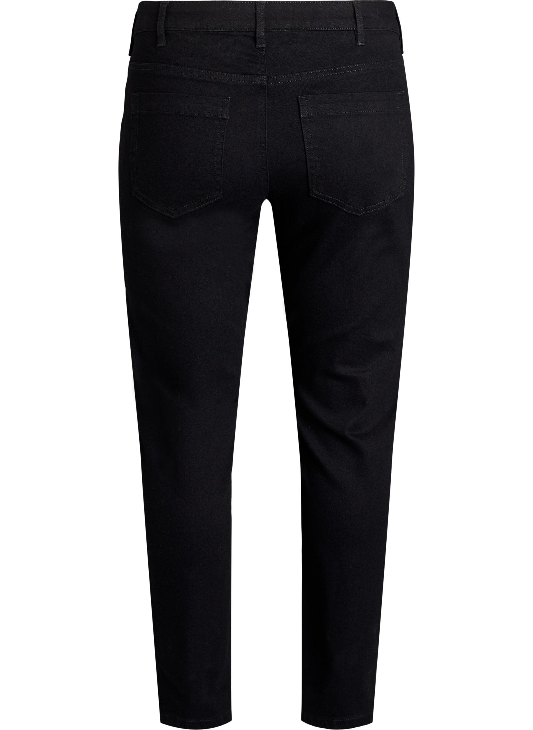 Zizzi Slim fit Emily-farkut, joissa on normaali vy&ouml;t&auml;r&ouml;., Musta, Packshot image number 1