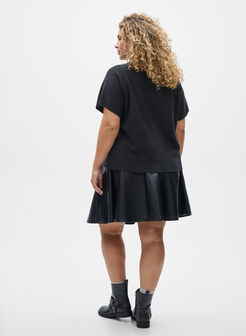 Lyhythihainen neuletakki, Harmaa, Model image number 2