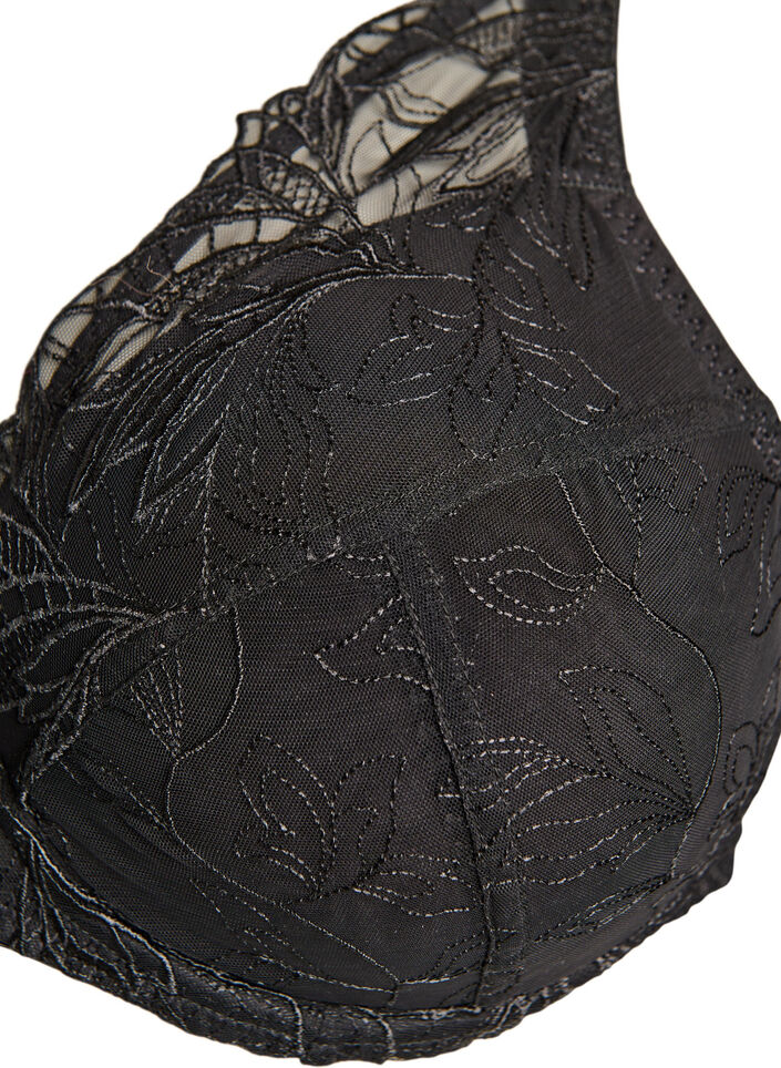 Topatut pitsirintaliivit kaaritukien kera, Musta, Packshot image number 2