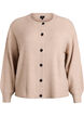 Ribbineuloksesta valmistettu neuletakki napeilla, Beige, Packshot image number 0