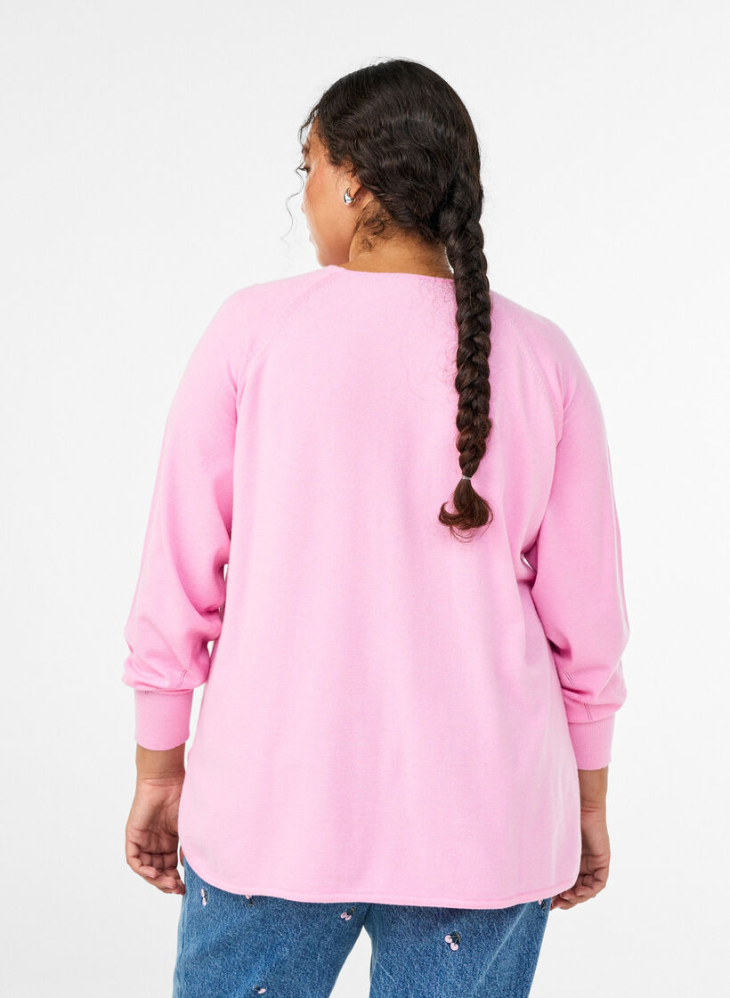 Neulepusero py&ouml;re&auml;ll&auml; p&auml;&auml;ntiell&auml; ja neulospinnalla, Vaaleanpunainen, Model image number 2