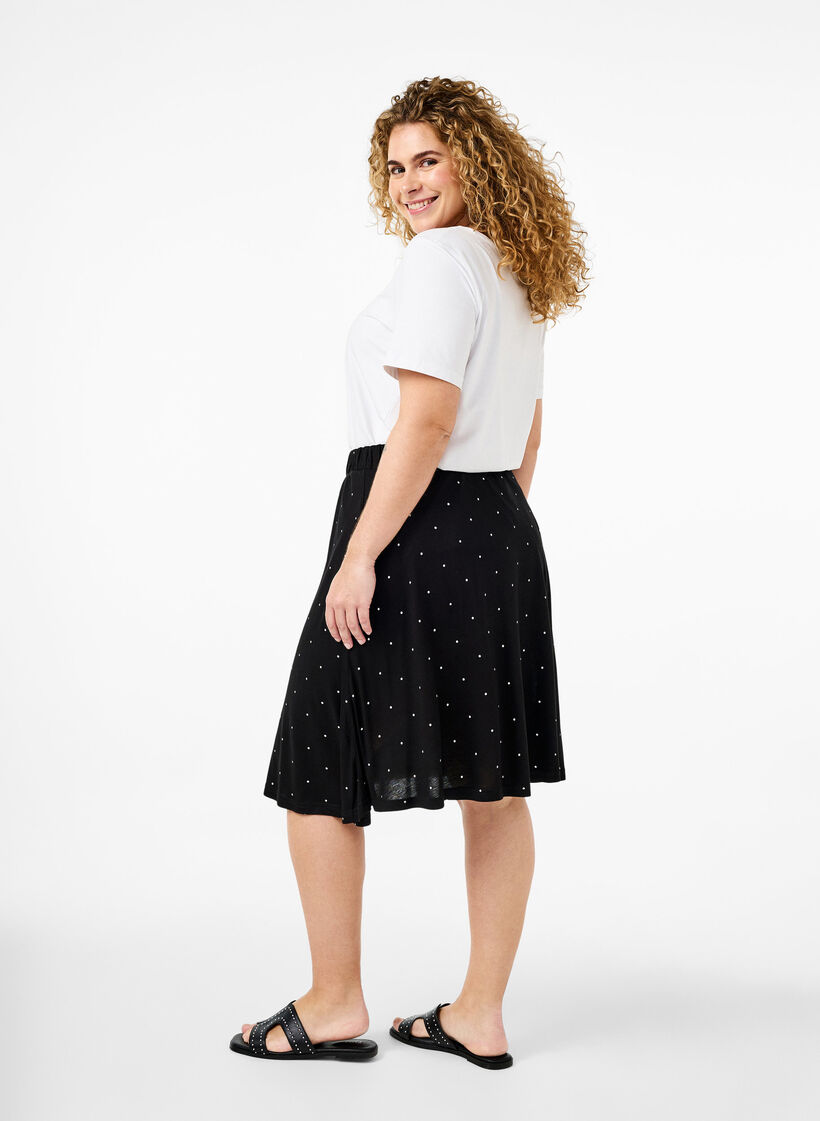 2-pack viskoosinen hame, Musta, Model image number 2
