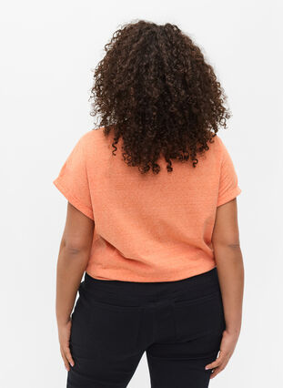 Meleerattu t-paita puuvillasta, Amberglow Melange, Model image number 1