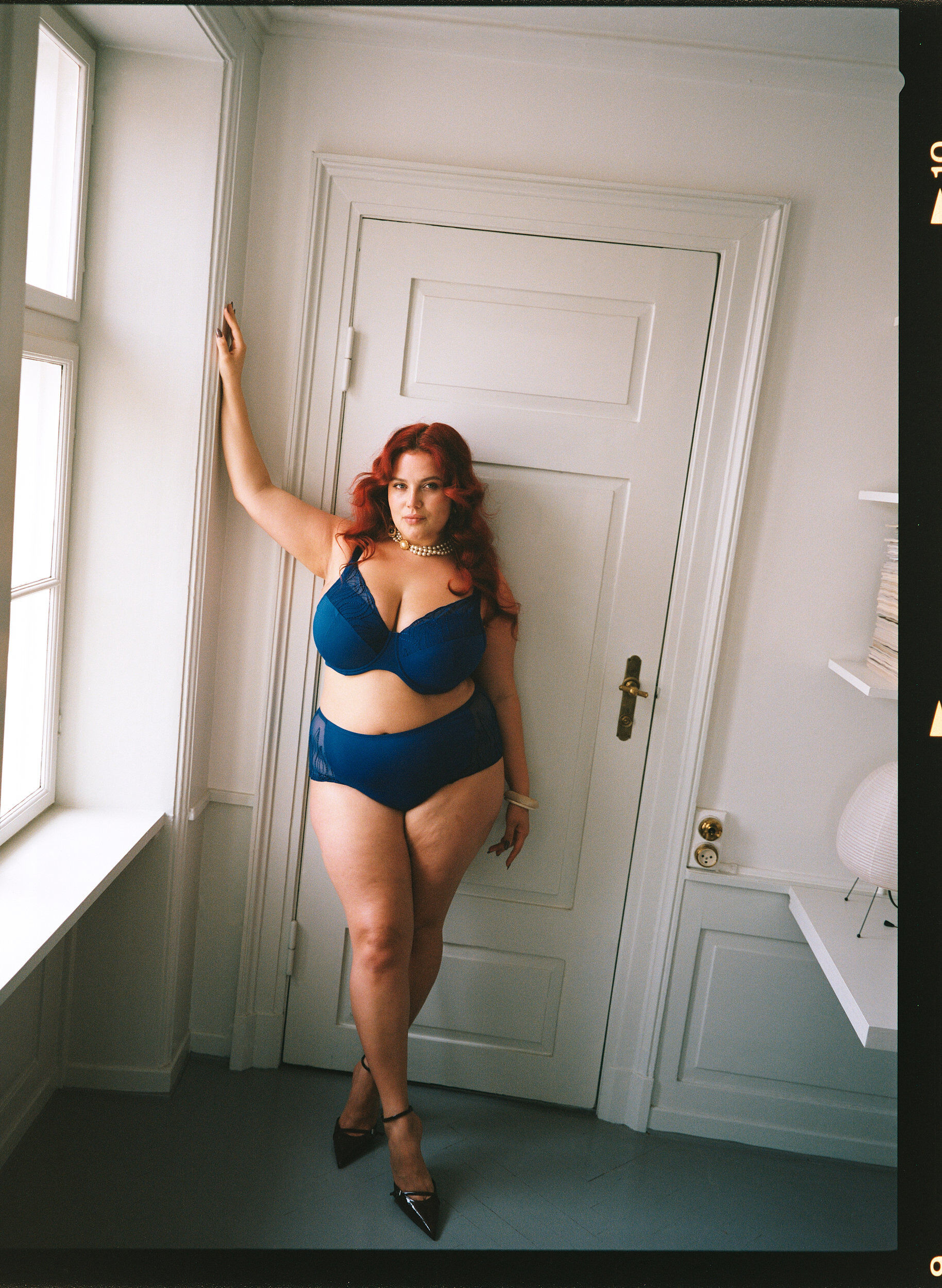 Zizzi Topatut rintaliivit kirjailtulla verkkokankaalla, Sininen, Image image number 0