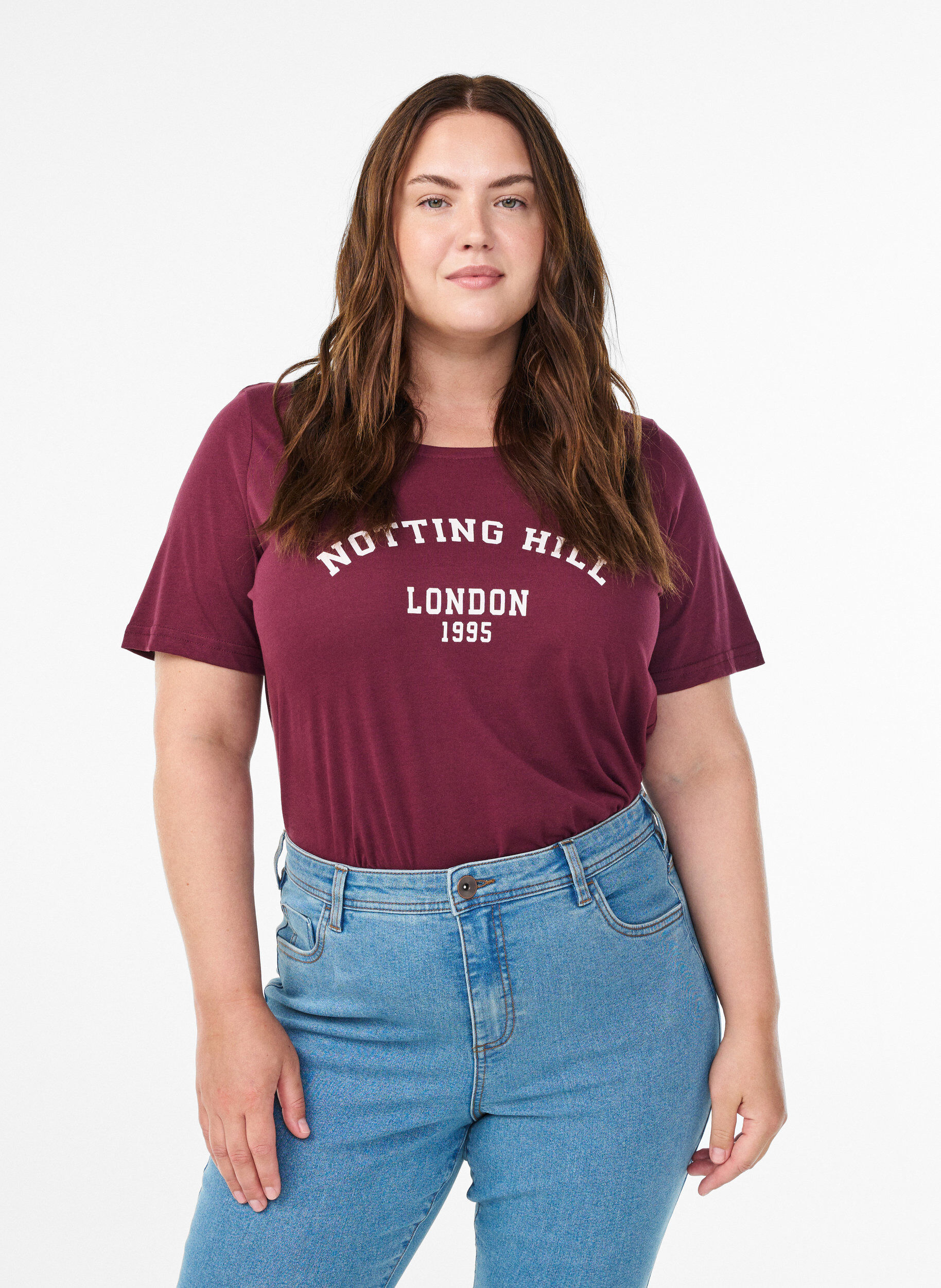 Zizzi T-paita printill&auml;, Punainen, Model image number 0