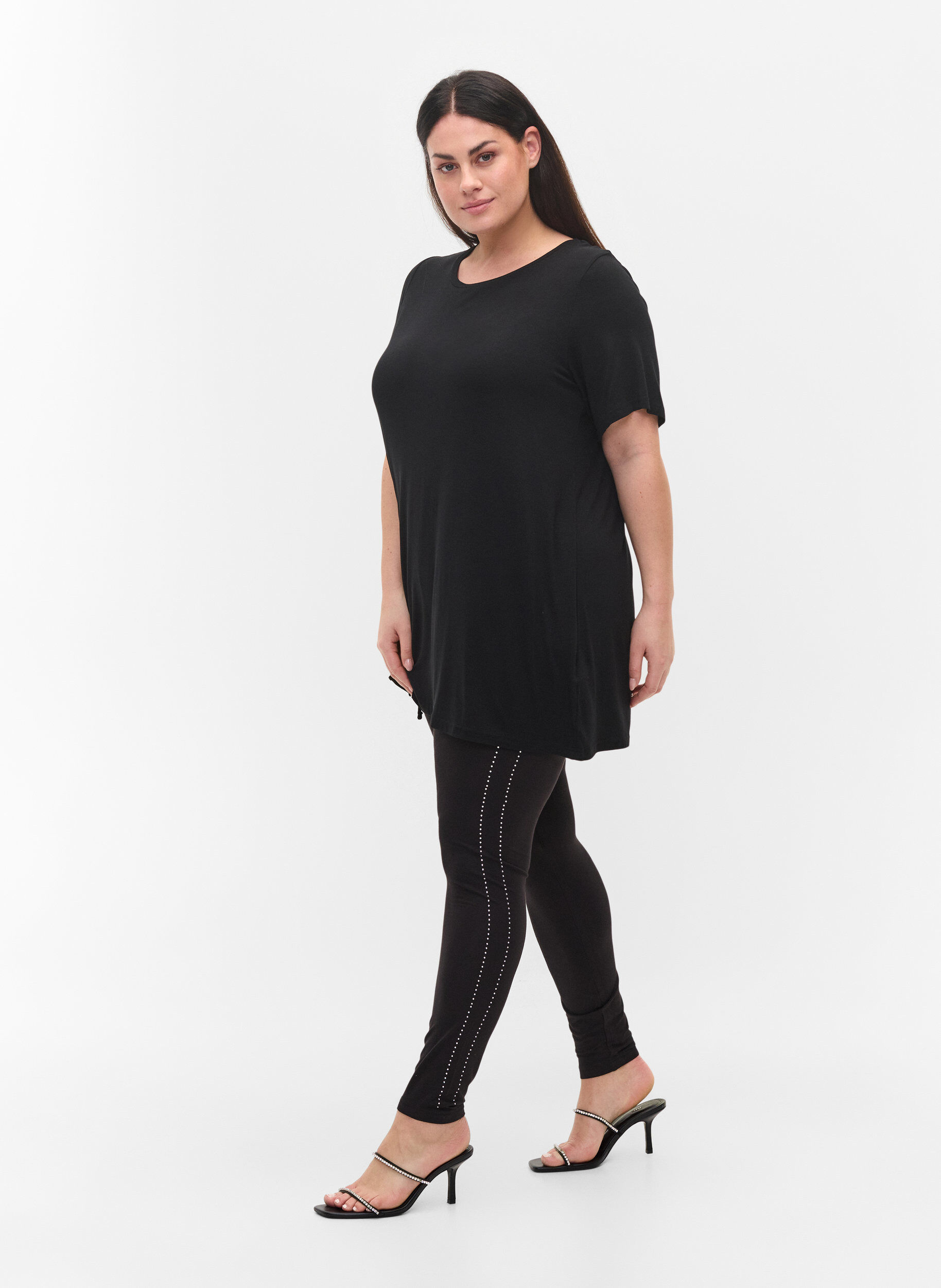 ZizziViskoosileggingsit koristekivill&auml;, Black, Model image number 0