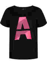 T-paita printillä treeniin , Black w. Pink A