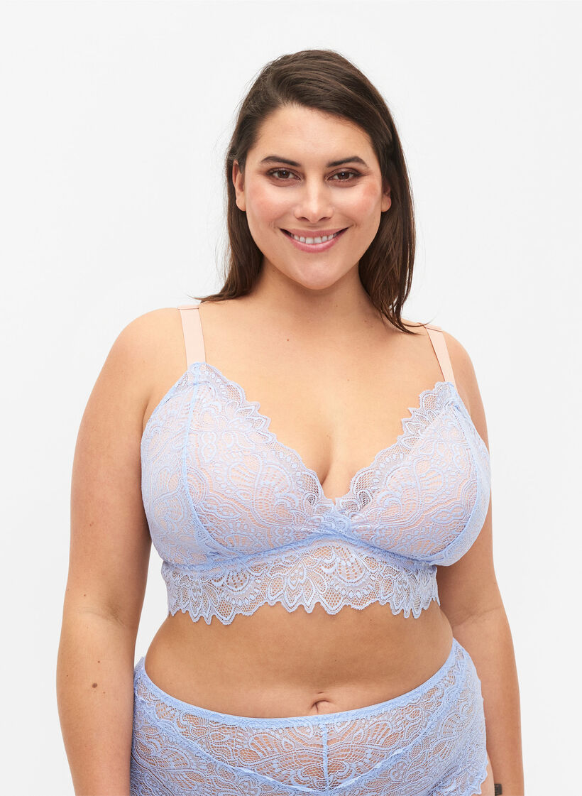 Bralette pitsillä ja pehmeällä toppauksella, Serenity, Model image number 0