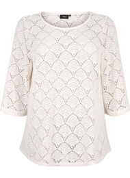 Virkattu Pusero, jossa 3/4-hihat, Sandshell