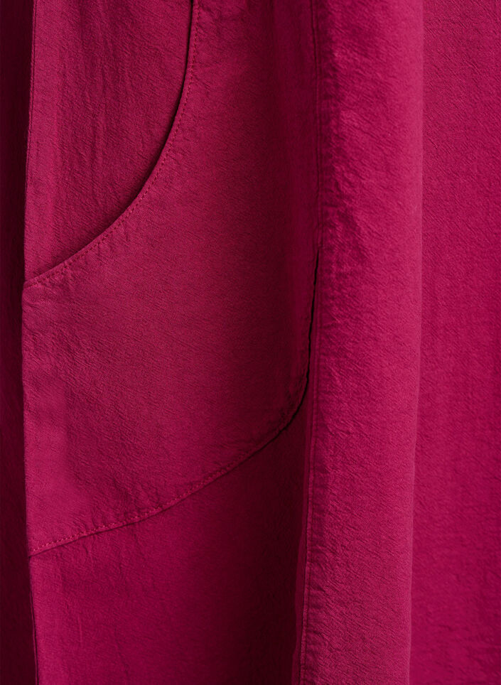 Lyhythihainen puuvillamekko, Punainen, Packshot image number 3