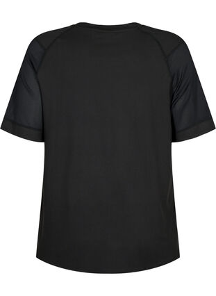 Lyhythihainen t-paita treeniin pyöreällä pääntiellä, Black, Packshot image number 1