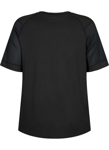 Lyhythihainen t-paita treeniin pyöreällä pääntiellä, Black, Packshot image number 1