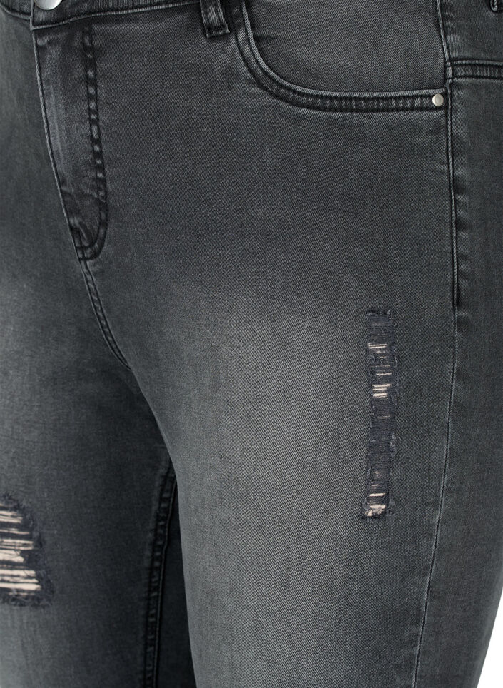 Tyköistuvat farkut kulutuksilla, Grey Denim, Packshot image number 2