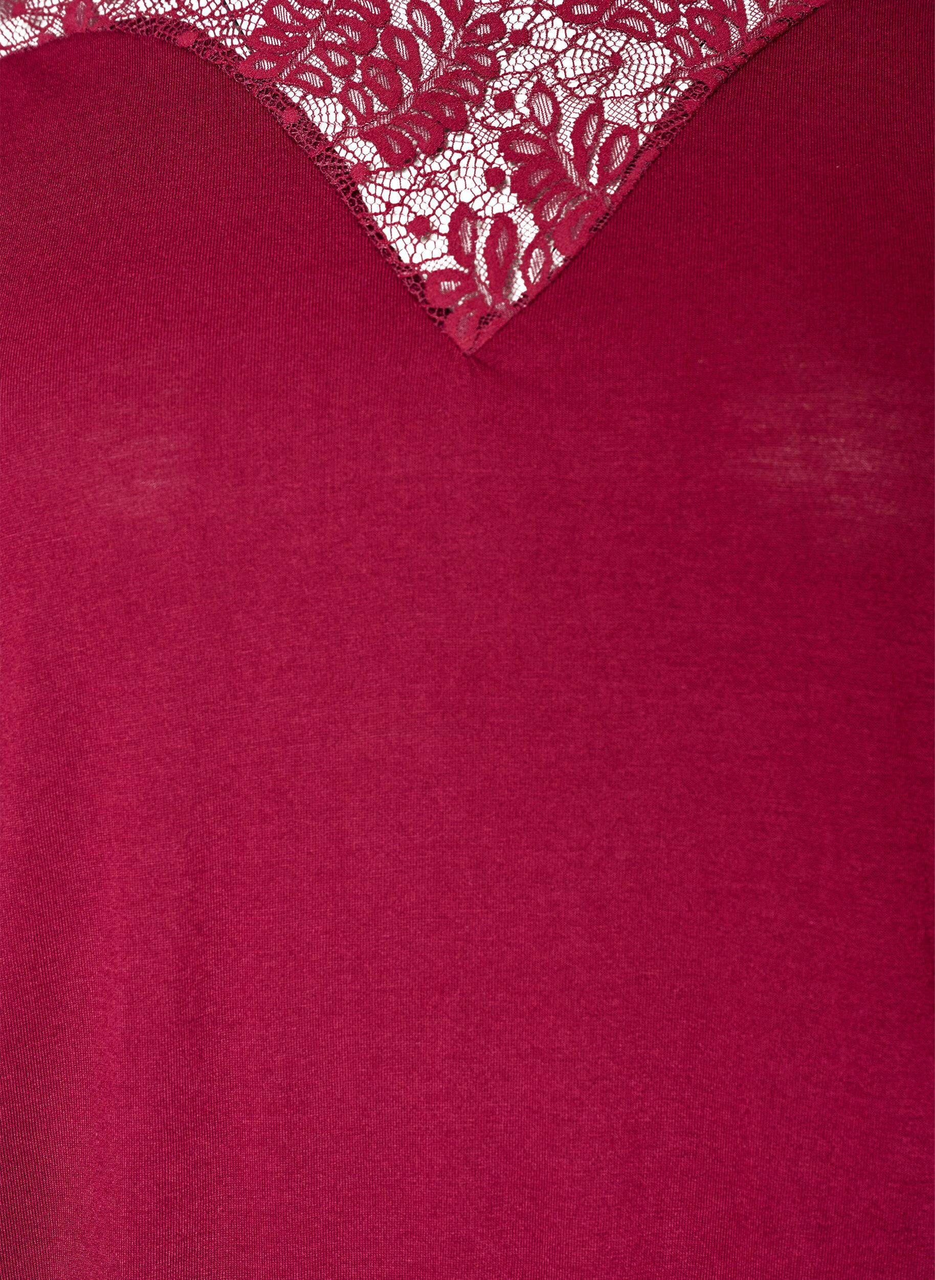 ZizziPusero pitsiosalla ja pallohihoilla, Punainen, Packshot image number 2