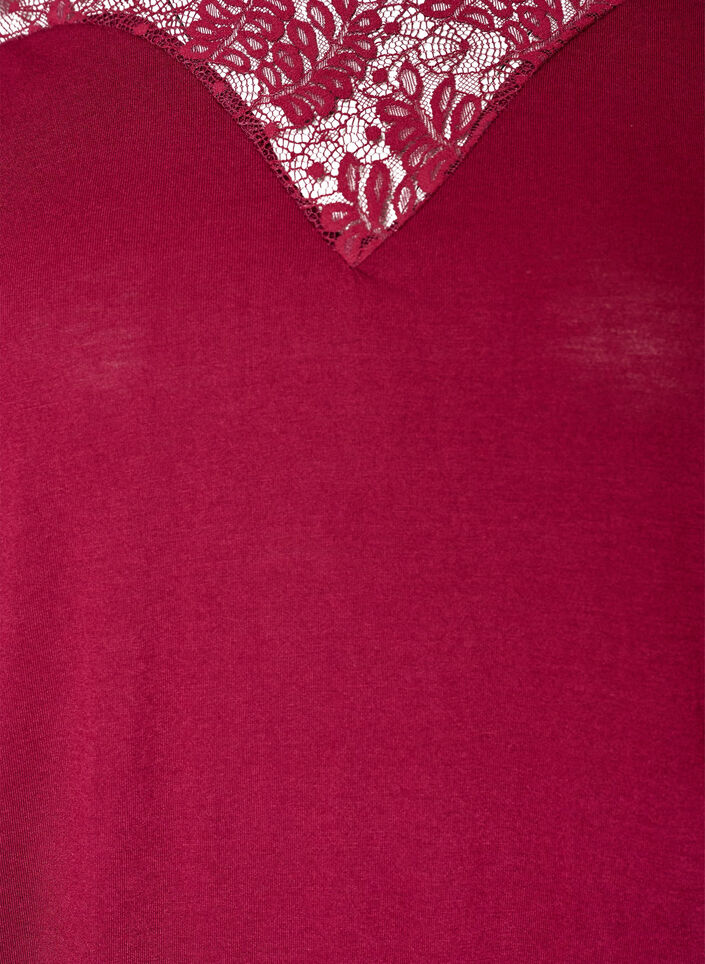 Pusero pitsiosalla ja pallohihoilla, Punainen, Packshot image number 2