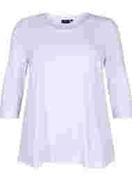 Puuvillainen perus t-paita 3/4-hihoilla, Bright White