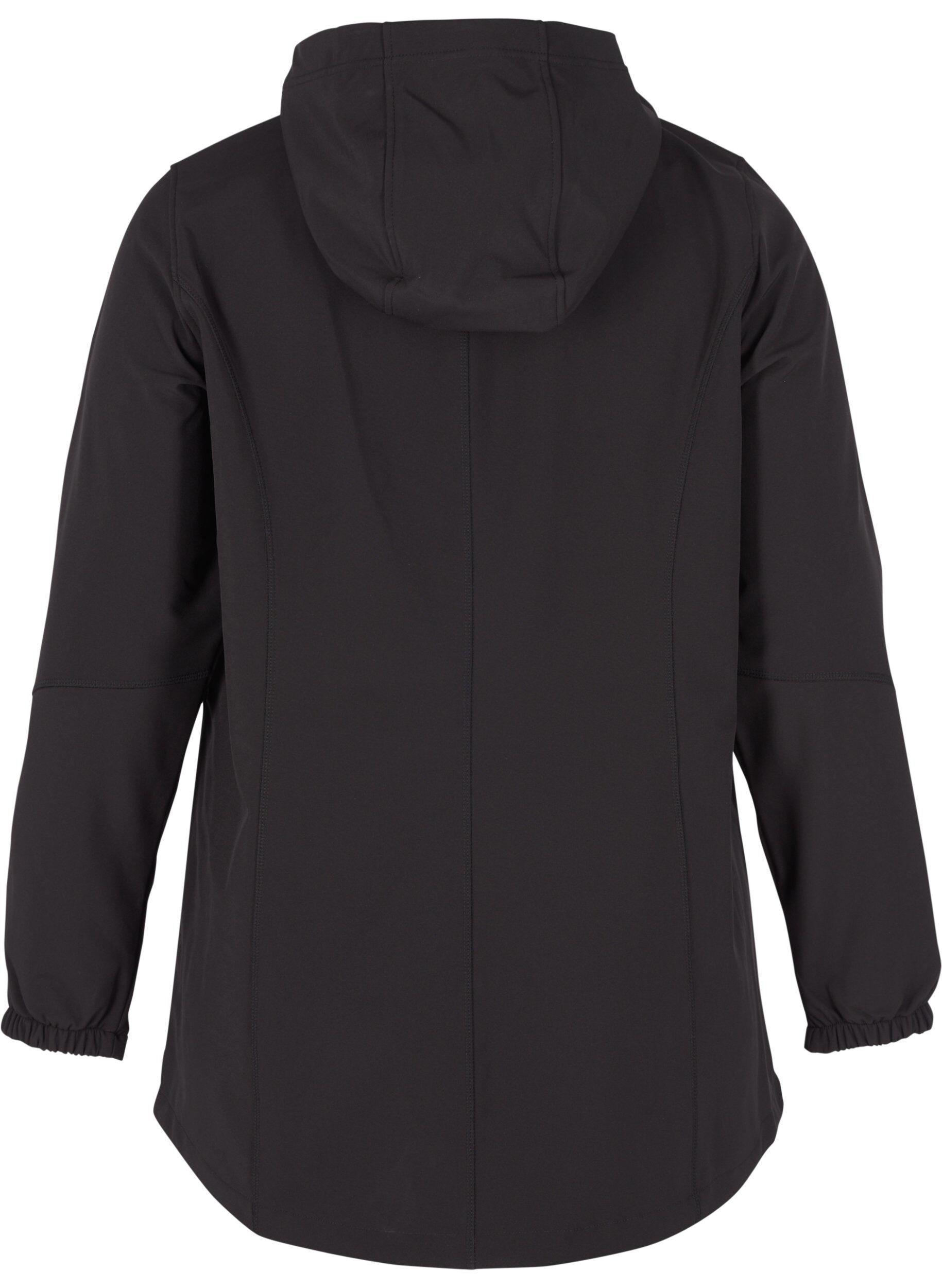 Zizzi Lyhyt softshell-takki hupulla, Black, Packshot image number 1